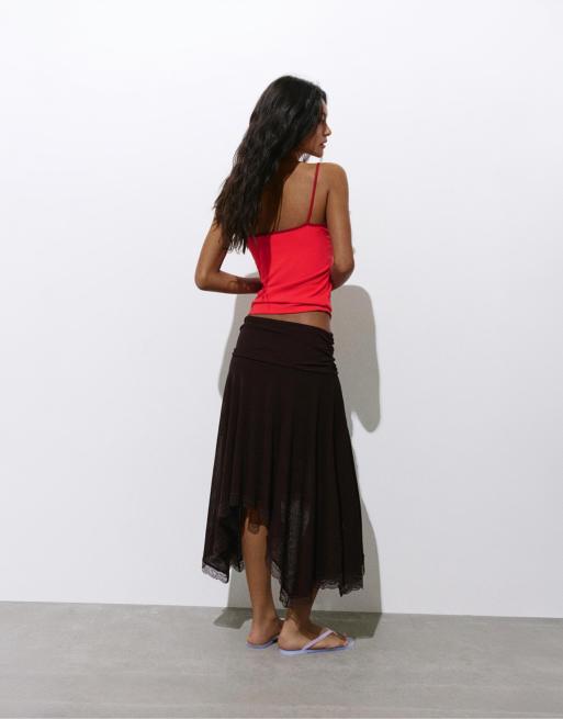 Pull&Bear - Top à bretelles avec texte - Rouge, 2 de 4