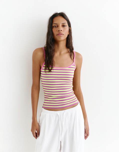 Pull&Bear - Top à bretelles fines - Marron - view 1