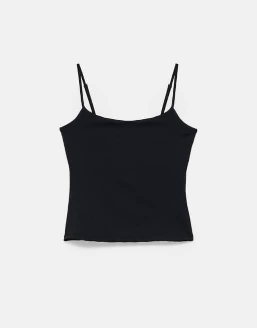 Pull&Bear - Top à bretelles fines réglables - Noir, 6 de 7