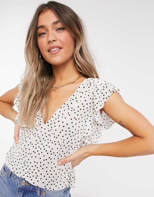 Pull&Bear - Top a pieghe a pois