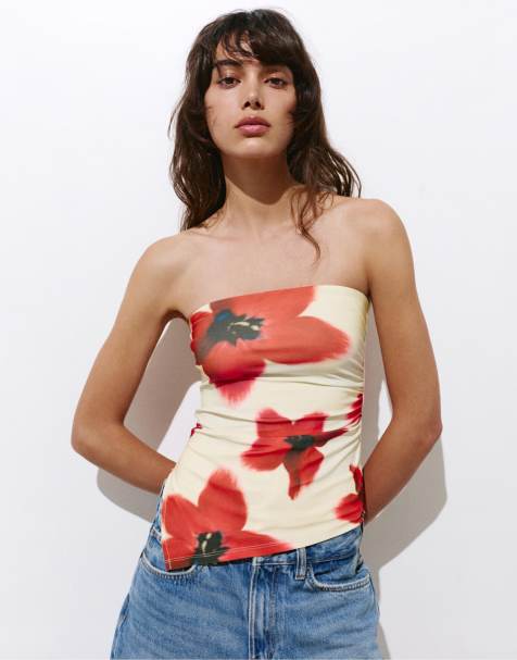 Pull&Bear - Top bandeau à fleurs - Multicolore - view 1