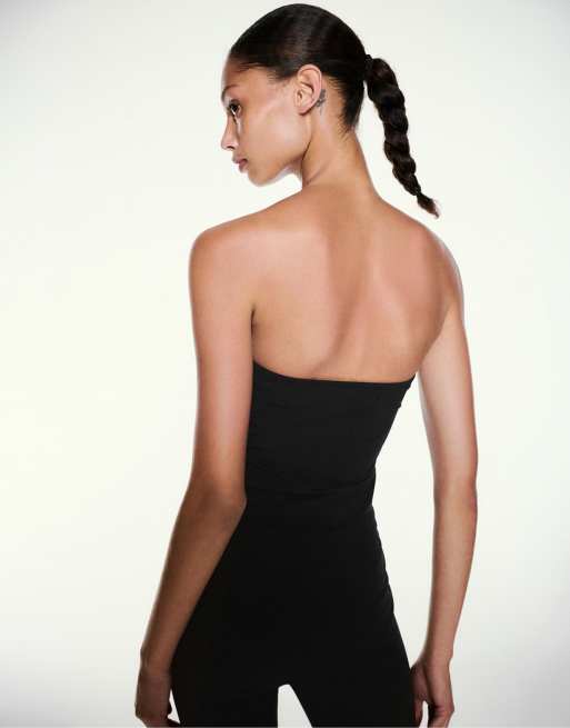 Pull&Bear top bandeau clouté noir, 2 de 7