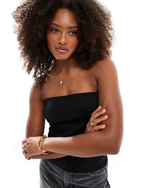 Pull&Bear - Top bandeau long - Noir, 3 de 4