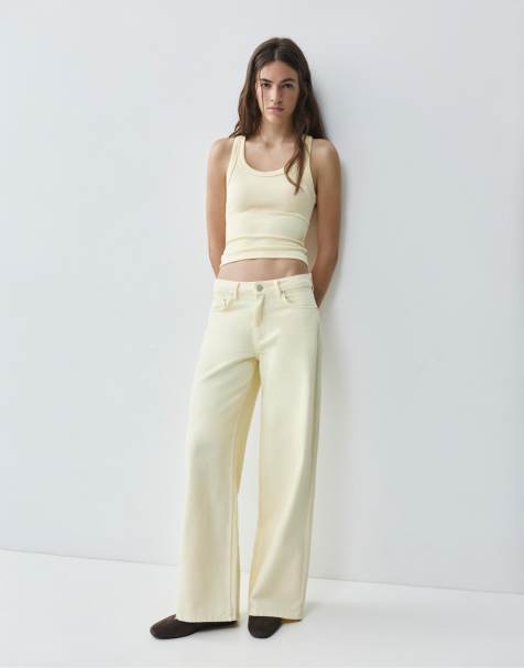 Pull&Bear - Top basic senza maniche giallo chiaro - view 1