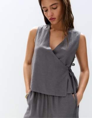 Pull&Bear - Top cache-cœur - Gris - view 1