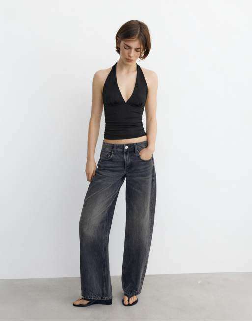 Pull&Bear - Top dos nu à fronces - Noir, 4 de 7