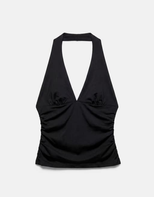 Pull&Bear - Top dos nu à fronces - Noir, 5 de 7