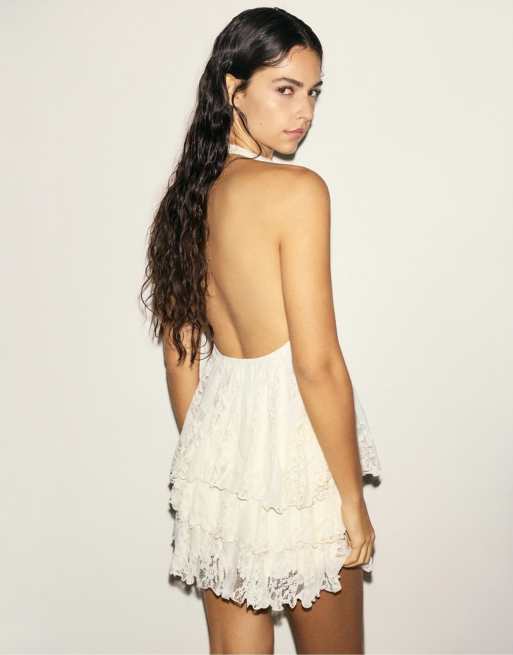 Pull&Bear - Top dos nu en dentelle - Beige, 3 de 7