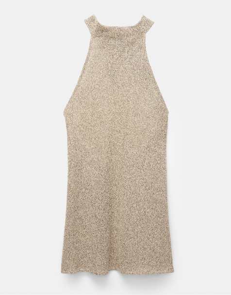 Pull&Bear - Top dos nu en maille - Camel - view 1