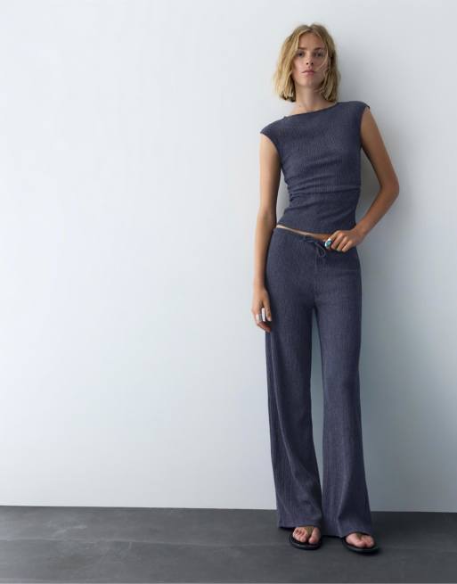 Pull&Bear - Top en crêpe - Bleu marine, 2 de 4