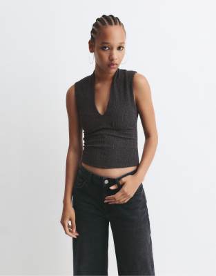 Pull & Bear - Top en crpe - Noir - Pull & bear - Modalova
