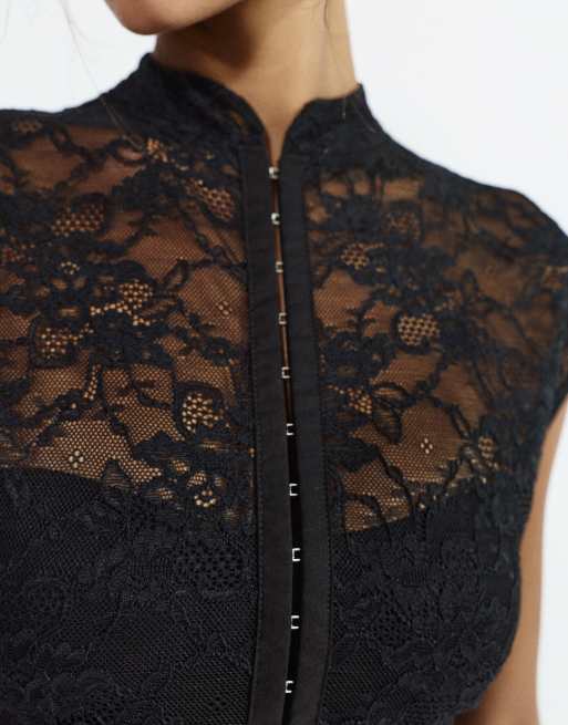 Pull&Bear - Top en dentelle - Noir, 3 de 4