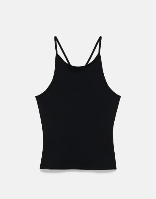 Pull&Bear - Top nero allacciato al collo con fascette sul retro, 5 di 7