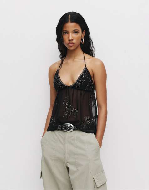 Pull&Bear - Top nero con spalline sottili e schiena scoperta - view 1
