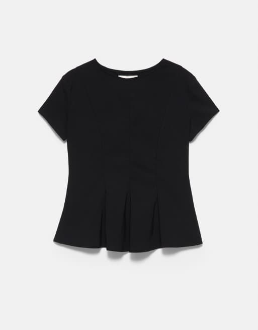 Pull&Bear top péplum noir, 5 de 7