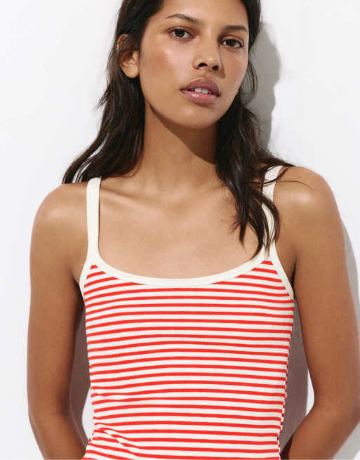 Pull&Bear - Top rayé à bretelles - Rouge, 2 de 4