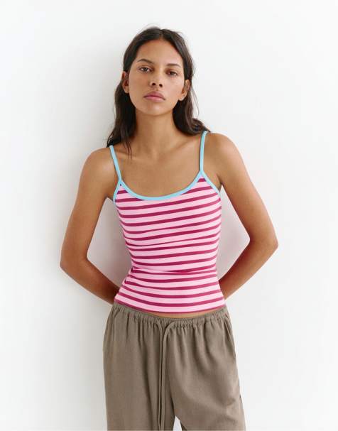 Pull&Bear - Top rosa con spalline sottili - view 1