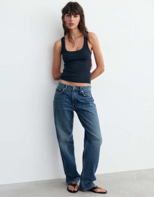 Pull&Bear - Top senza maniche basic color blu navy, 4 di 7