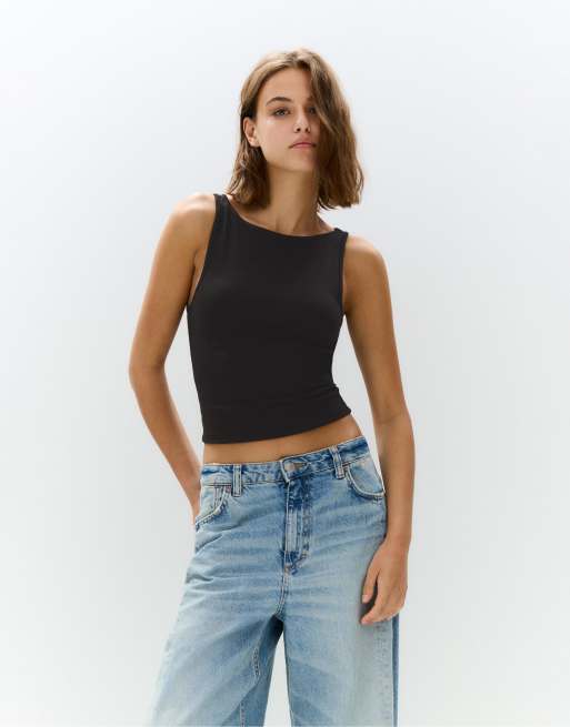 Pull&Bear - Top senza maniche basic color lime