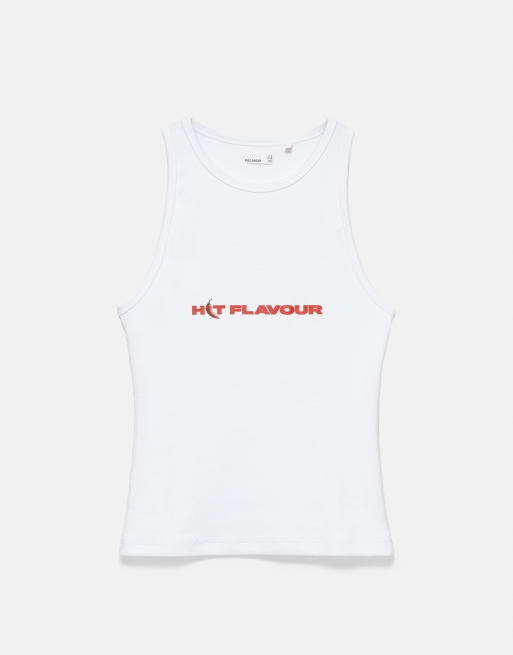 Pull&Bear - Top senza maniche bianco con grafica peperoncino, 7 di 7