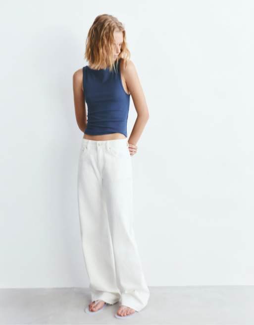 Pull&Bear - Top senza maniche blu navy con scollo a barchetta, 3 di 4