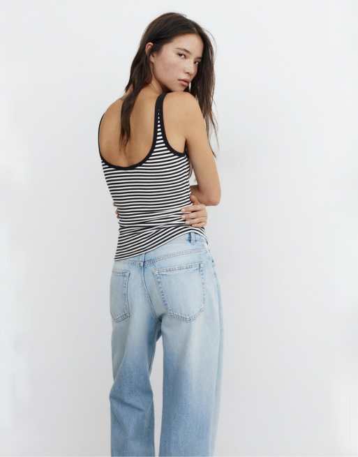 Pull&Bear - Top senza maniche in modal a righe, 2 di 4