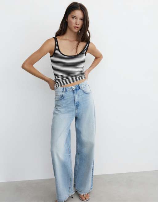 Pull&Bear - Top senza maniche in modal a righe, 4 di 4