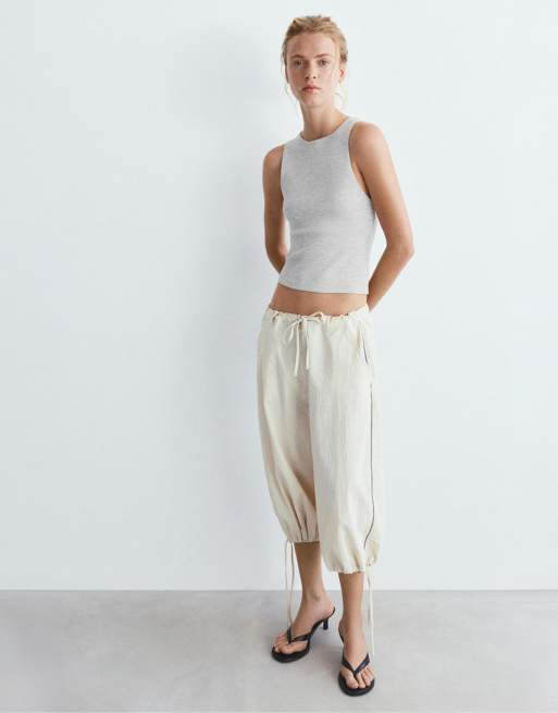 Pull&Bear - Top senza maniche in modal grigio mélange, 2 di 4