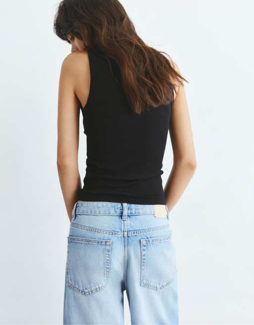 Pull&Bear - Top senza maniche nero con scollo rotondo, 4 di 4