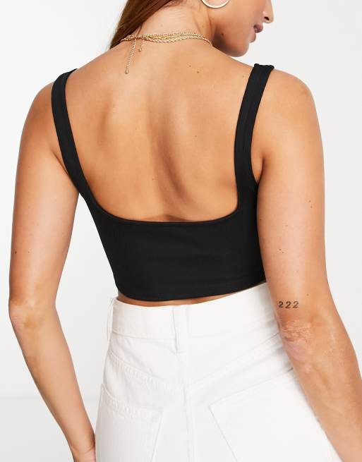 Pull&Bear Top style corset à découpes avec coutures apparentes