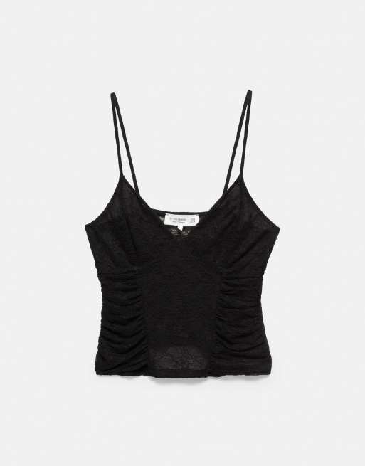 Pull&Bear - Top style corset en dentelle - Noir, 3 de 5
