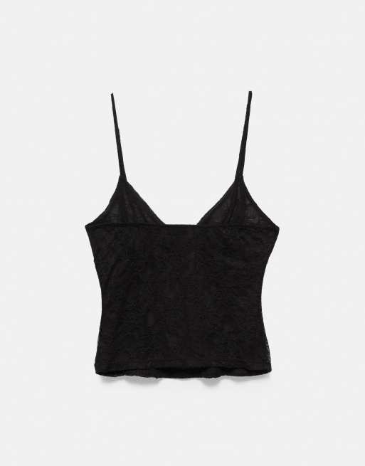 Pull&Bear - Top style corset en dentelle - Noir, 5 de 5