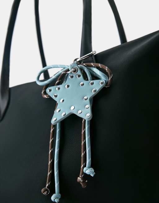 Pull&Bear tote-taske i sort med pynt, 4 af 5