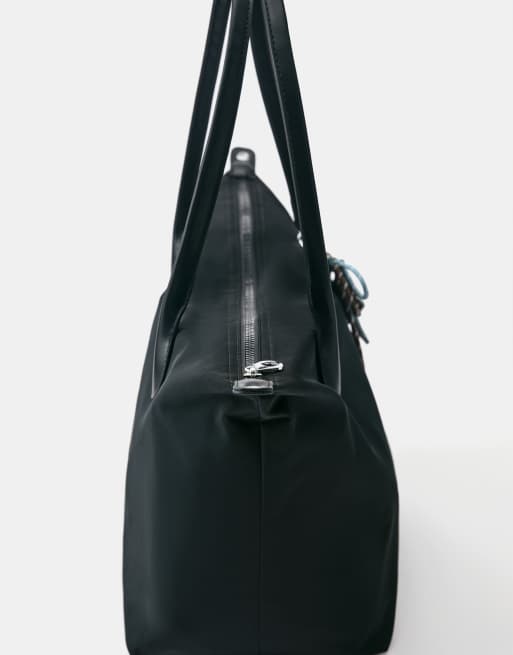 Pull&Bear tote-taske i sort med pynt, 5 af 5