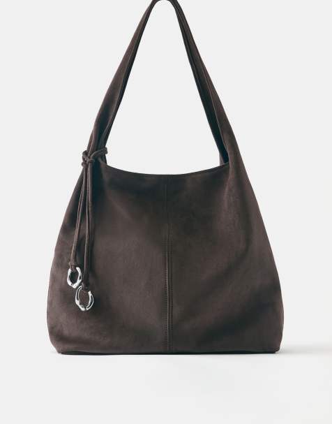 Pull&Bear tote-taske med pynt i brun - view 1