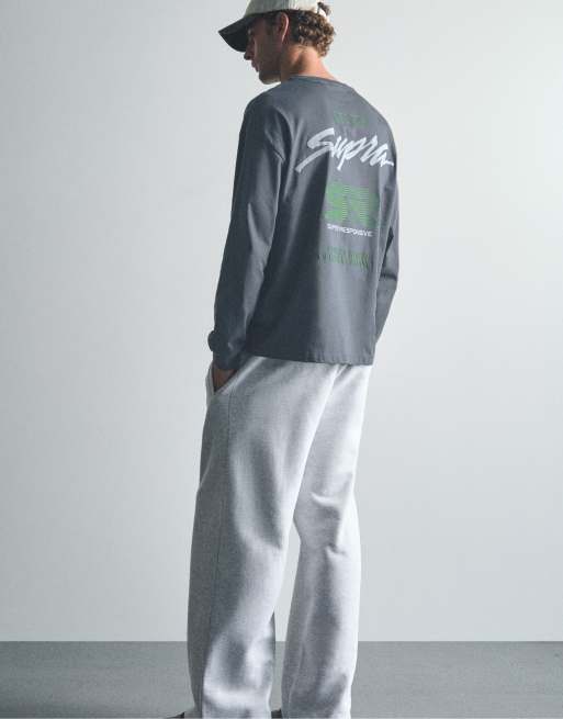 Pull&Bear Toyota celica long sleeve t-shirt in dark anthracite, 2 of 7