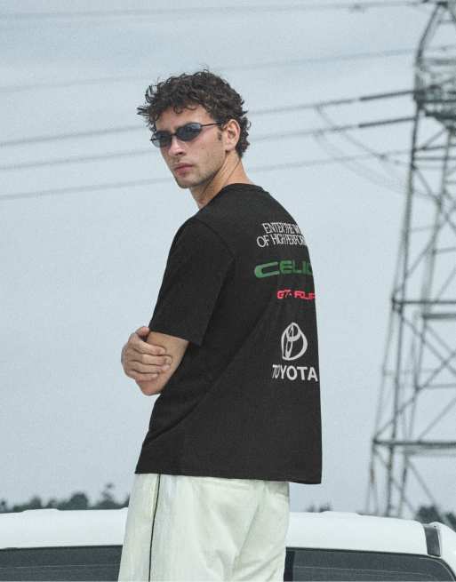 Pull&Bear Toyota celica t-shirt i svart, 6 av 7