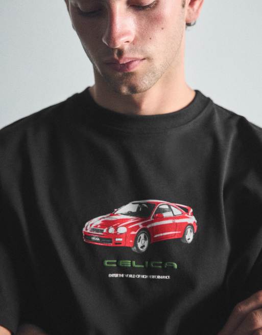 Pull&Bear Toyota celica t-shirt in black, 3 of 7