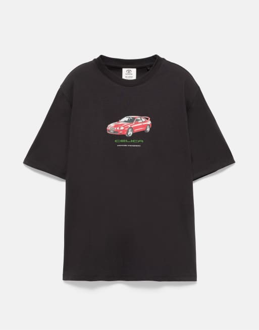 Pull&Bear Toyota celica t-shirt in black, 5 of 7