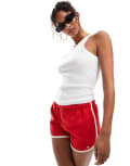 [Pull & Bear] Pull & Bear track shorts with contrast trim in red L RED