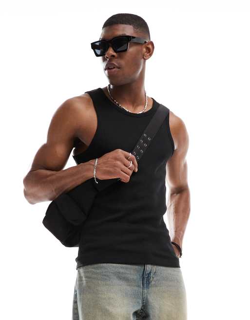 Pull&Bear – Trägershirt in Schwarz