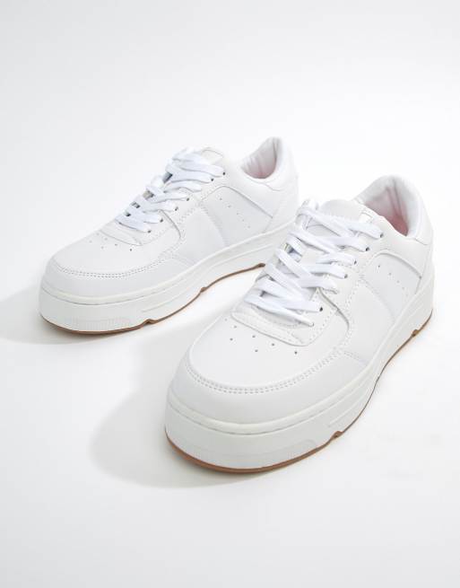 womens white pull on trainers
