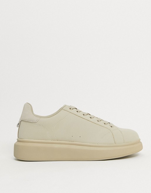 Pull&Bear trainers with chunky sole in beige