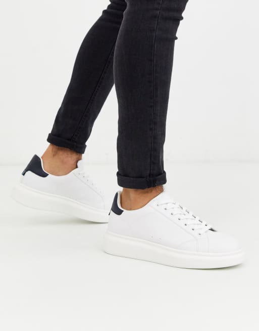 Pull&Bear trainers with chunky sole in white | ASOS