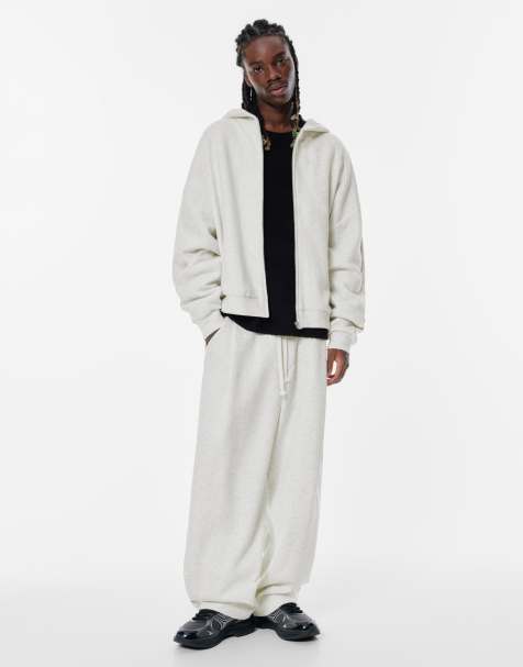 Pull&Bear - Trainingsbroek met ballonpijpen en interlock-naden in gemêleerd grijs - view 1