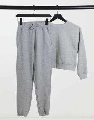 Pull\u0026Bear - Trainingspak met sweater en joggingbroek in grijs | ASOS