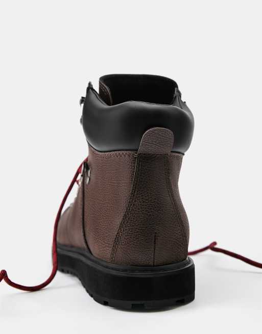 Pull&Bear trekking-snørestøvler i brun, 4 af 5