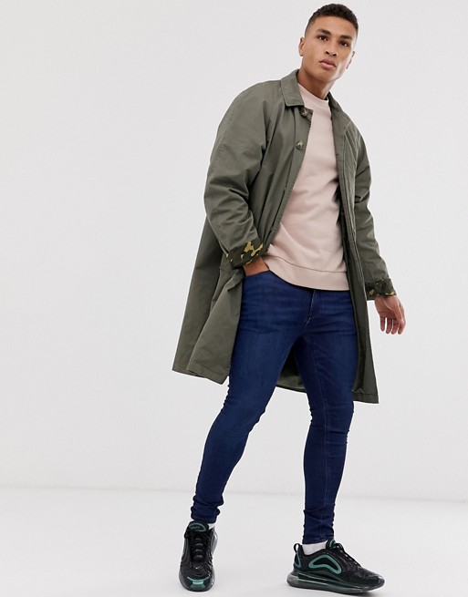 Pull&Bear trench coat in green