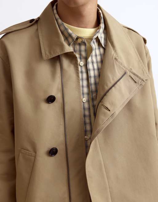 Pull&Bear trench corto color sabbia, 3 di 7