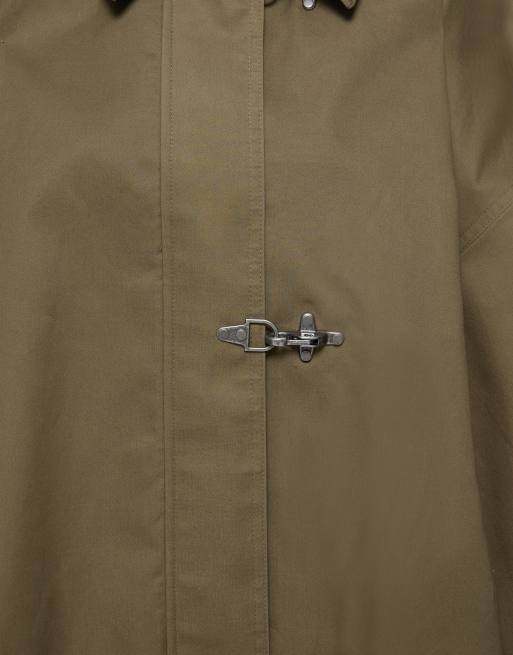 Pull&Bear trench corto con alamari in kaki, 7 di 7